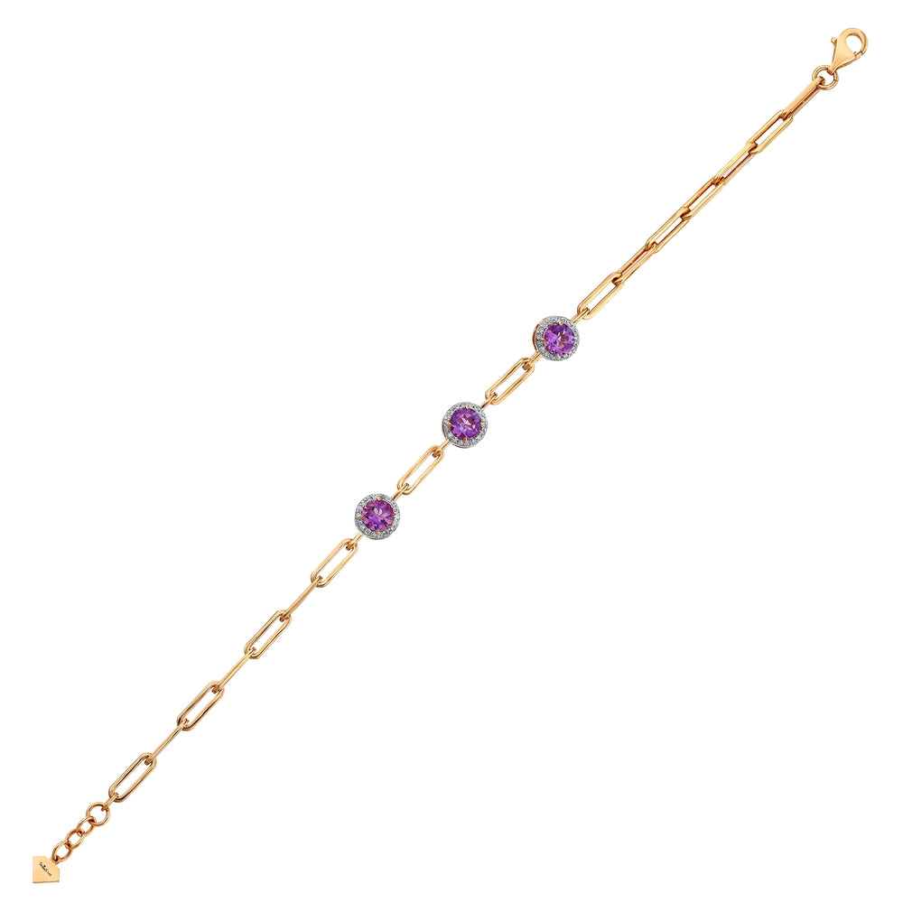 0.96 Karat Cherry Ametist Pırlanta Bileklik