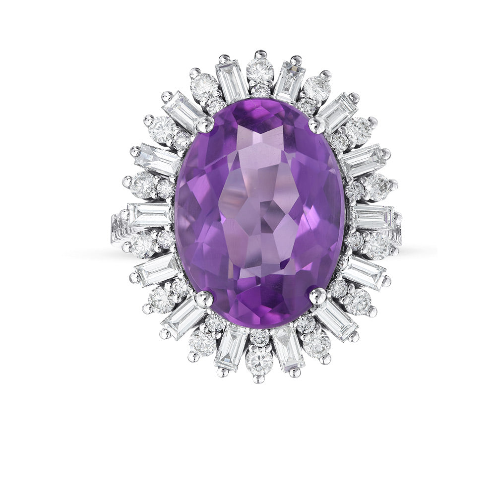 10.33 Karat Violet Ametist Pırlanta Yüzük
