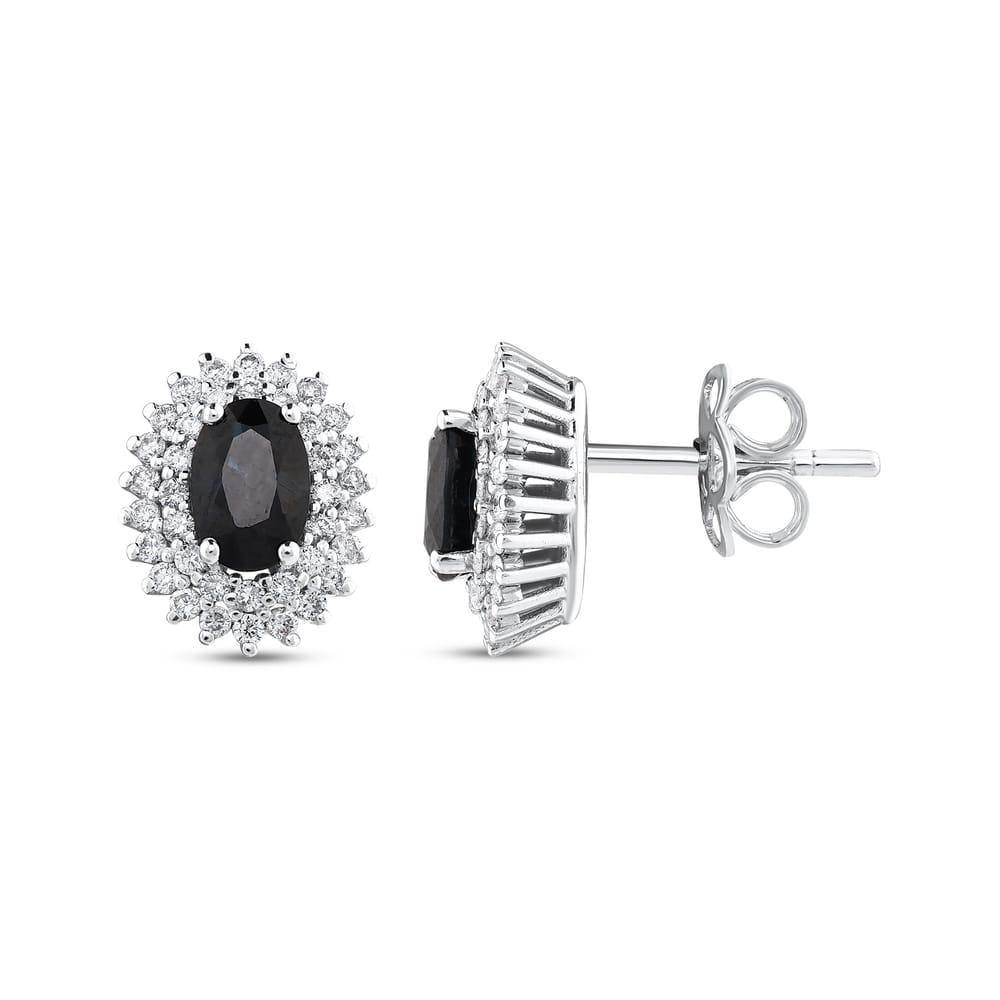 1.34 Karat Safir Pırlanta Küpe