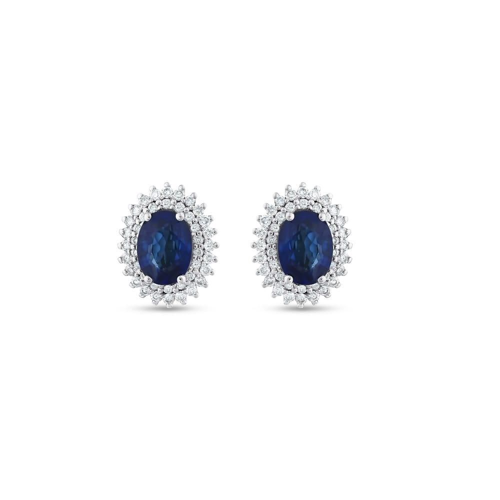 2.36 Karat Safir Pırlanta Küpe