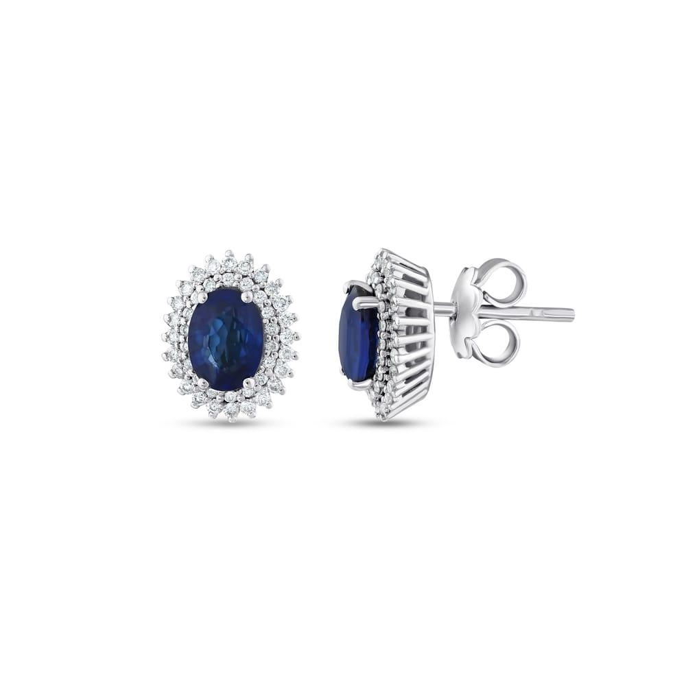 2.36 Karat Safir Pırlanta Küpe