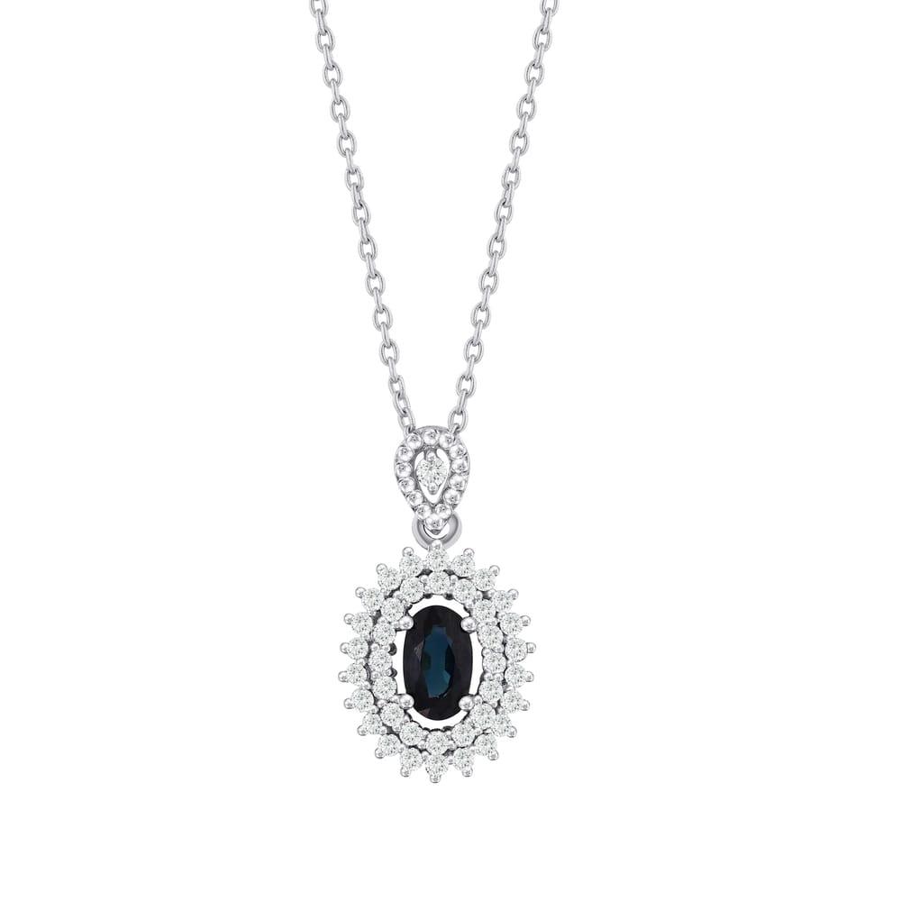 0.82 Karat Safir Pırlanta Kolye