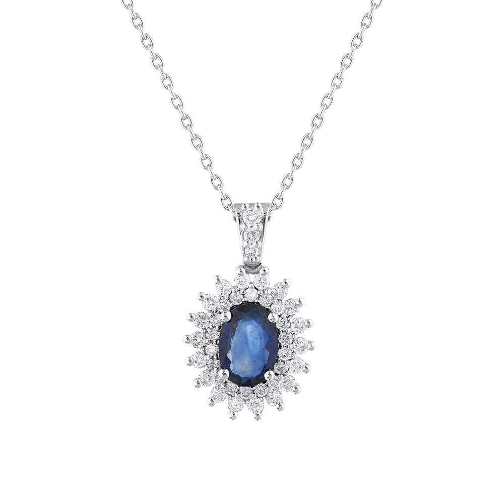 1.23 Karat Safir Pırlanta Kolye