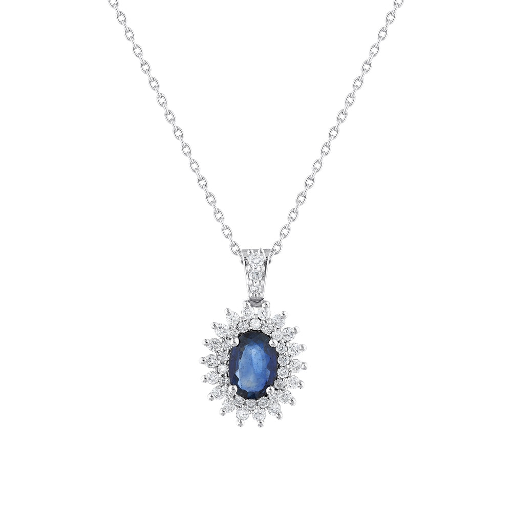 1.23 Karat Safir Pırlanta Kolye