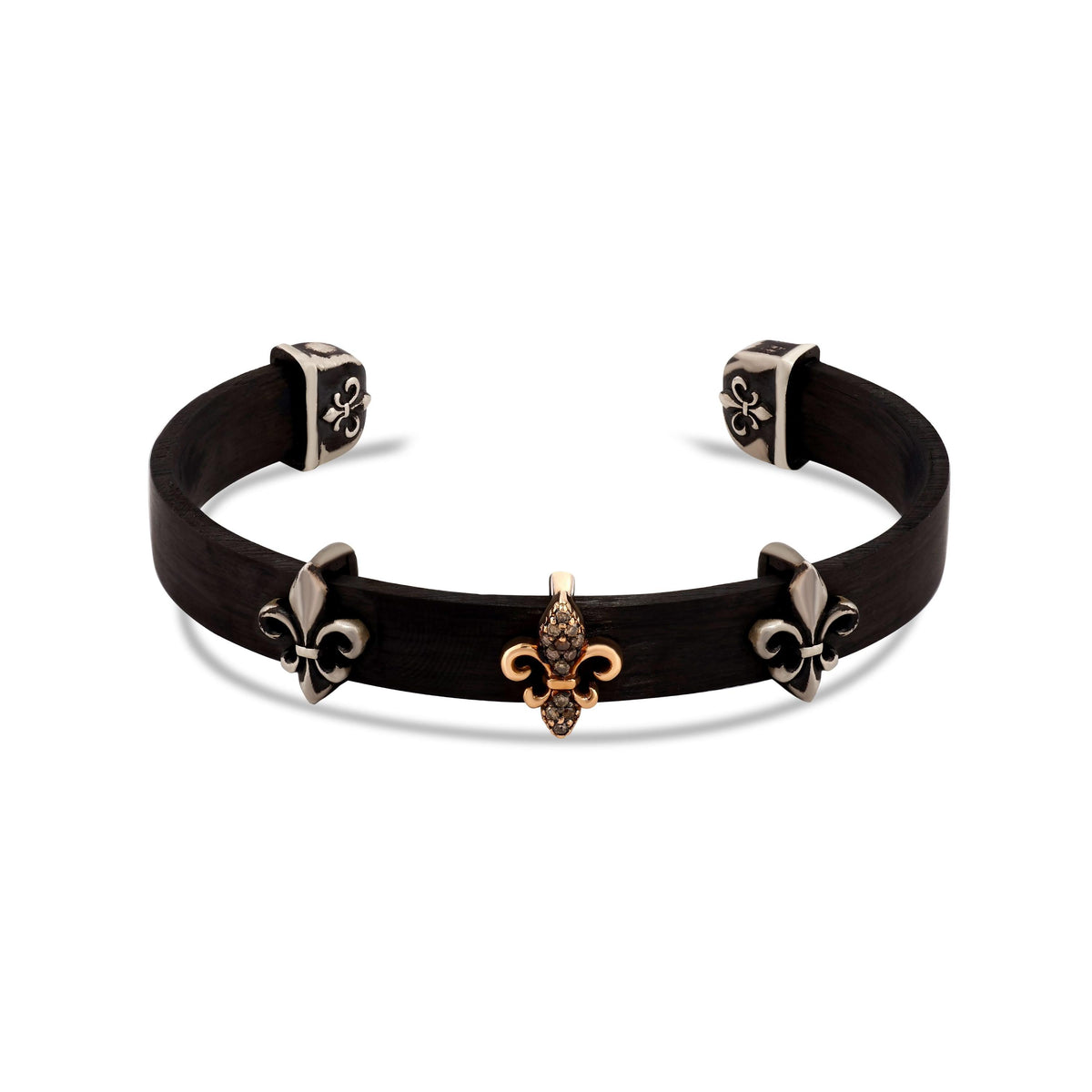 0.13 Karat Fleur de Lis Pırlanta Erkek Bileklik