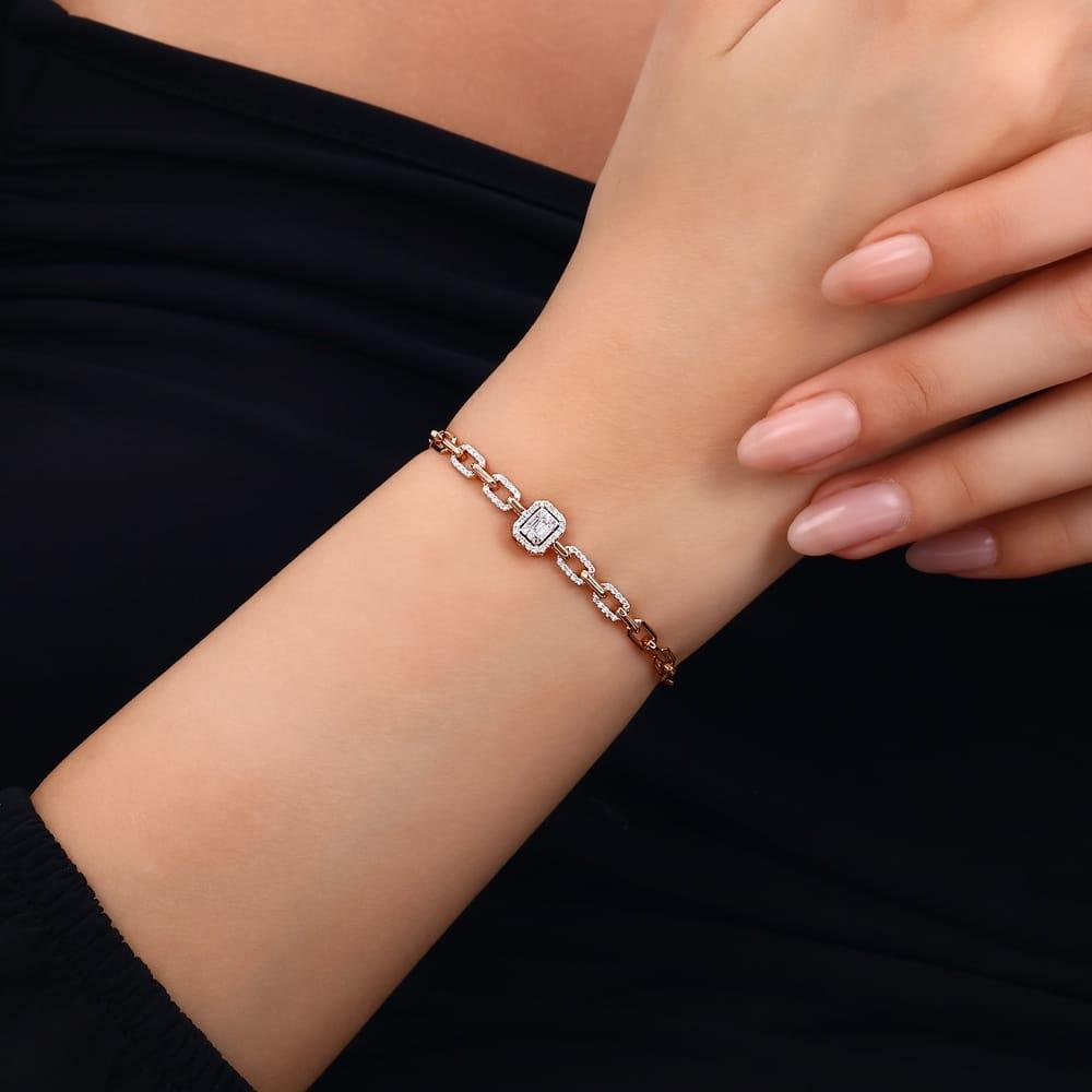 0.38 Karat Cherry Baget Pırlanta Bileklik