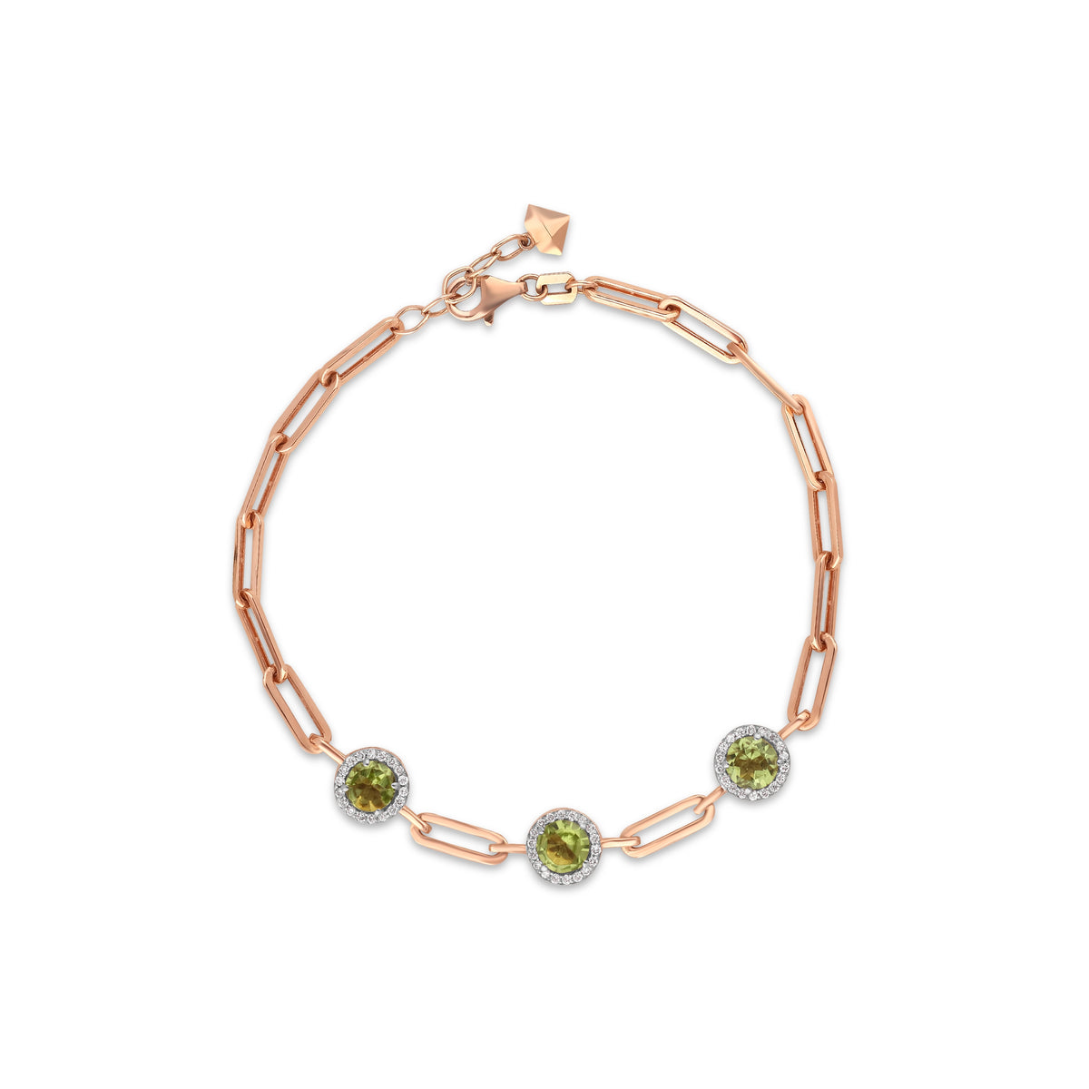 1.73 Karat Cherry Peridot Pırlanta Bileklik