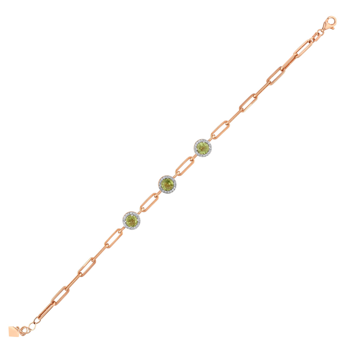 1.73 Karat Cherry Peridot Pırlanta Bileklik