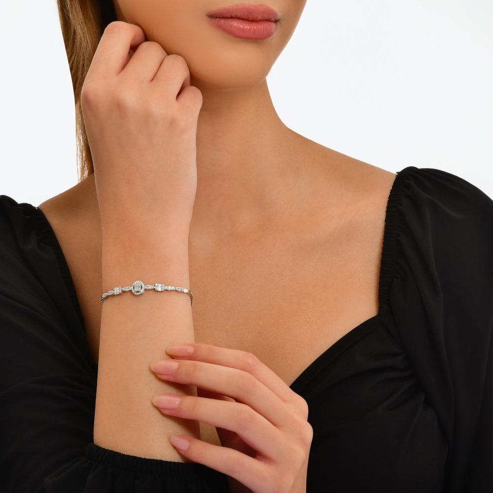 0.92 Karat Wedding Baget Pırlanta Bileklik