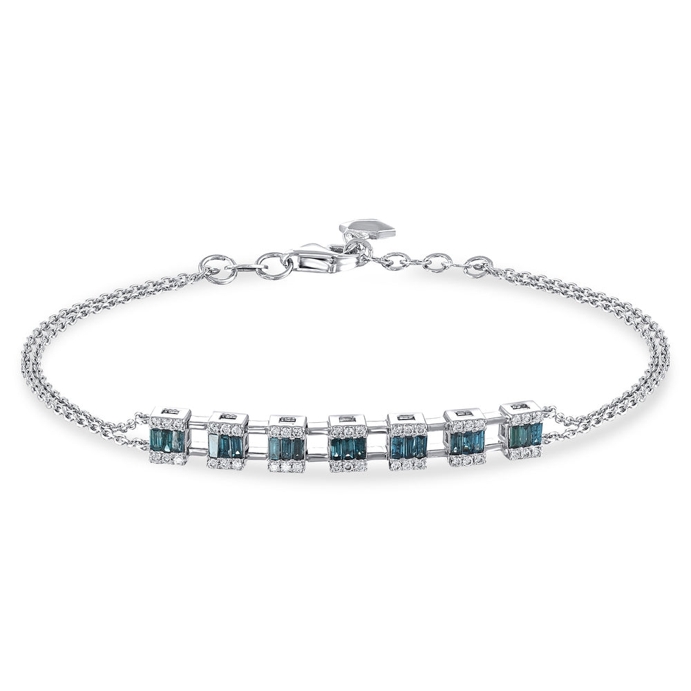 0.84 Karat Deep Blue Baget Bileklik