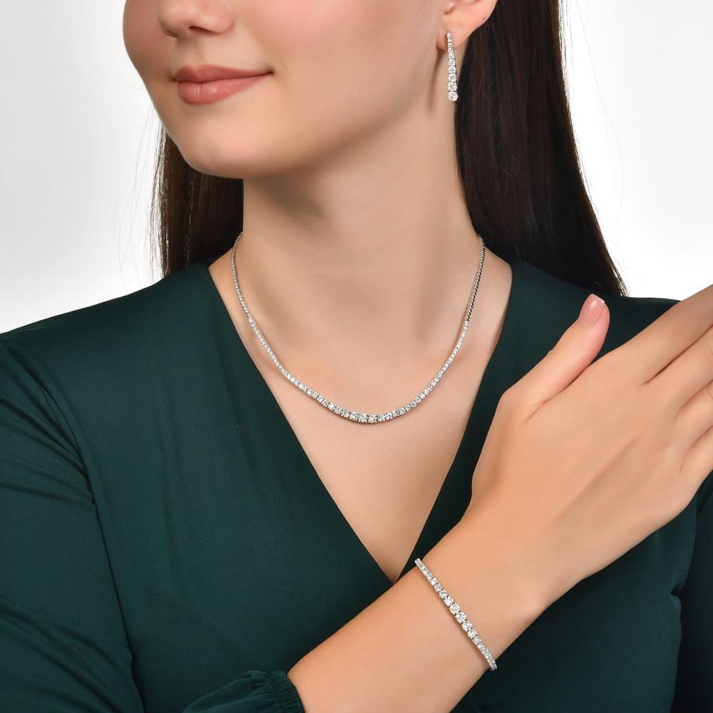 2.41 Karat Alacer Pırlanta Su Yolu Küpe