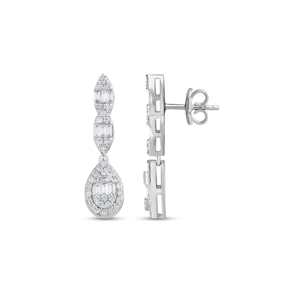 0.87 Karat Wedding Baget Pırlanta Küpe