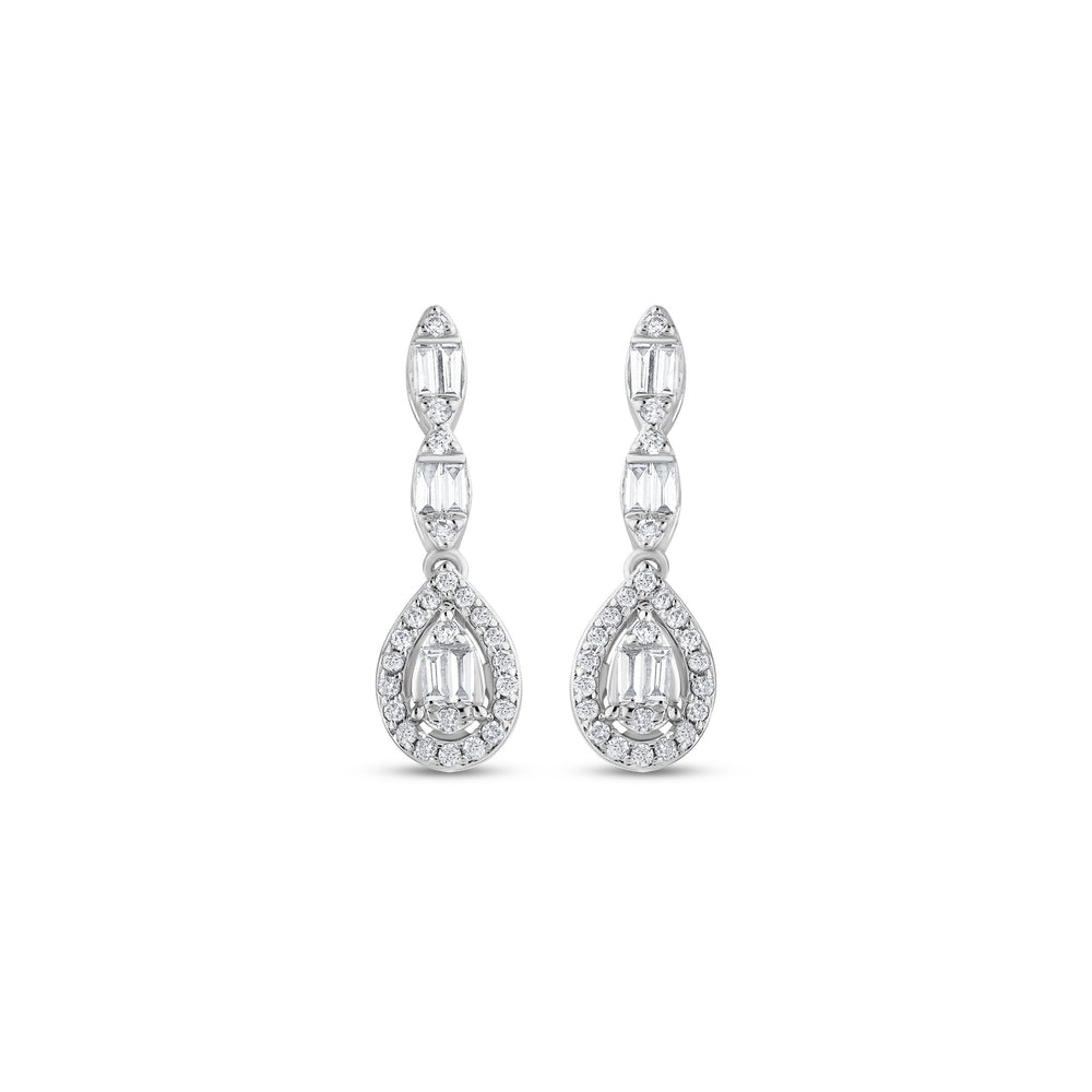 0.43 Karat Wedding Baget Pırlanta Küpe