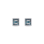 1.02 Karat Deep Blue Baget Pırlanta Küpe
