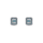 0.80 Karat Deep Blue Baget Pırlanta Küpe