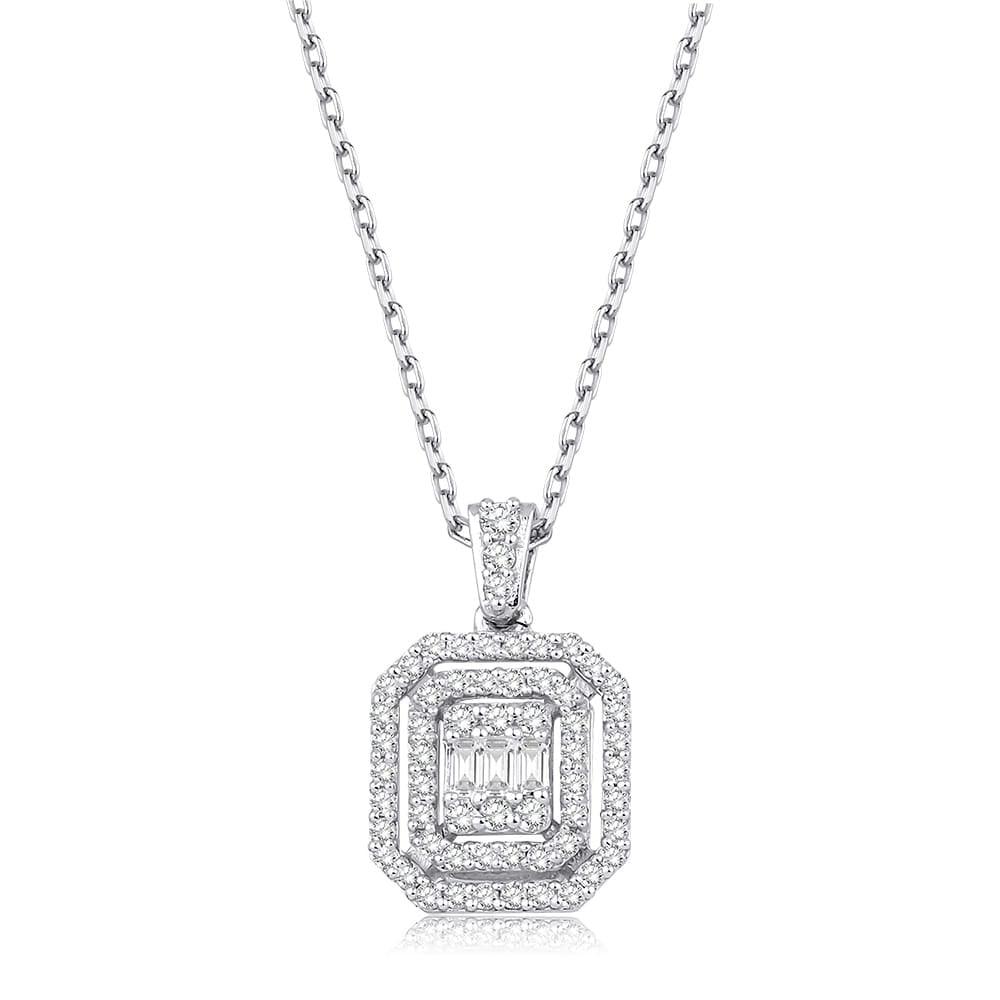 0.24 Karat Laranj Baget Pırlanta Kolye