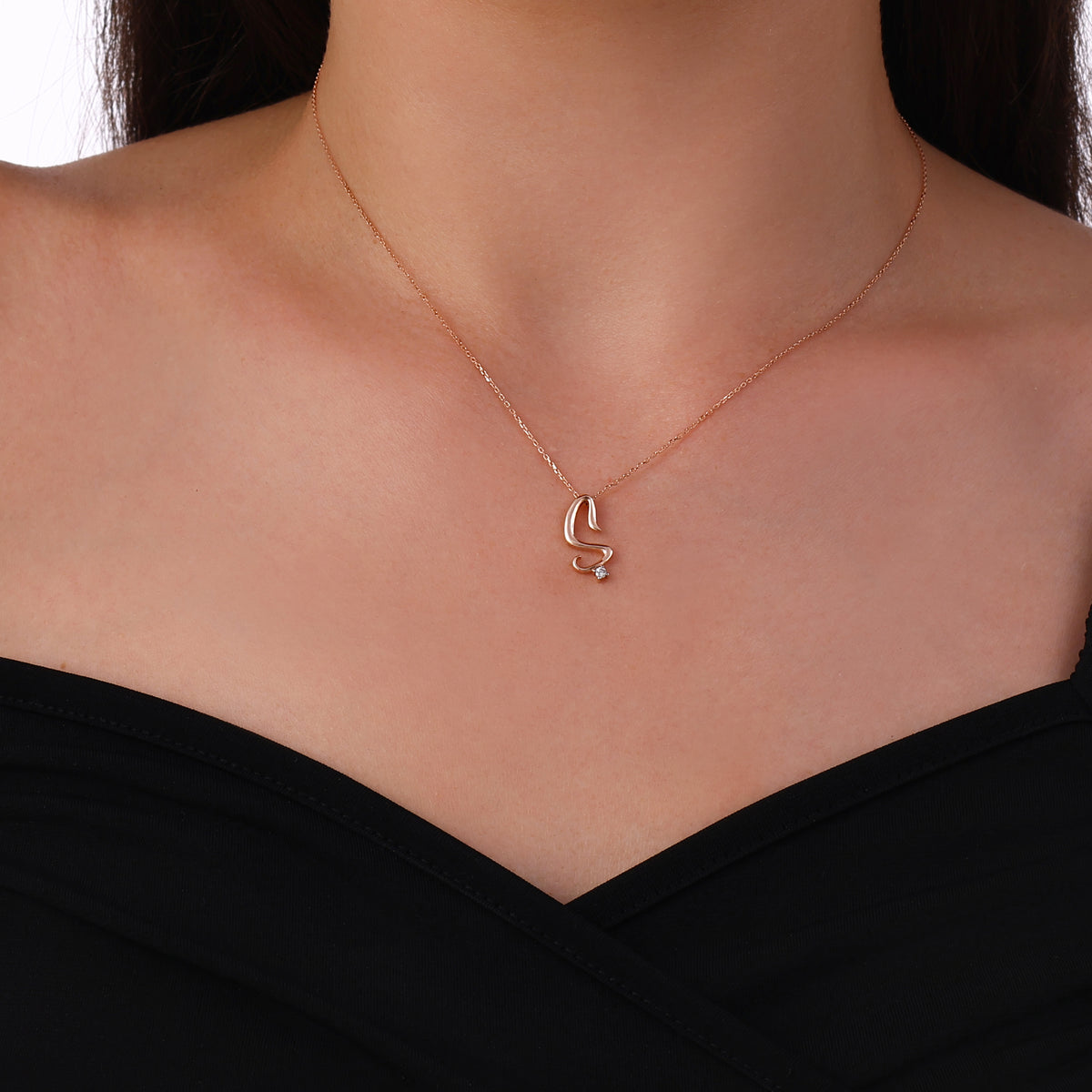 0.03 Karat Pırlanta Ş Harf Kolye