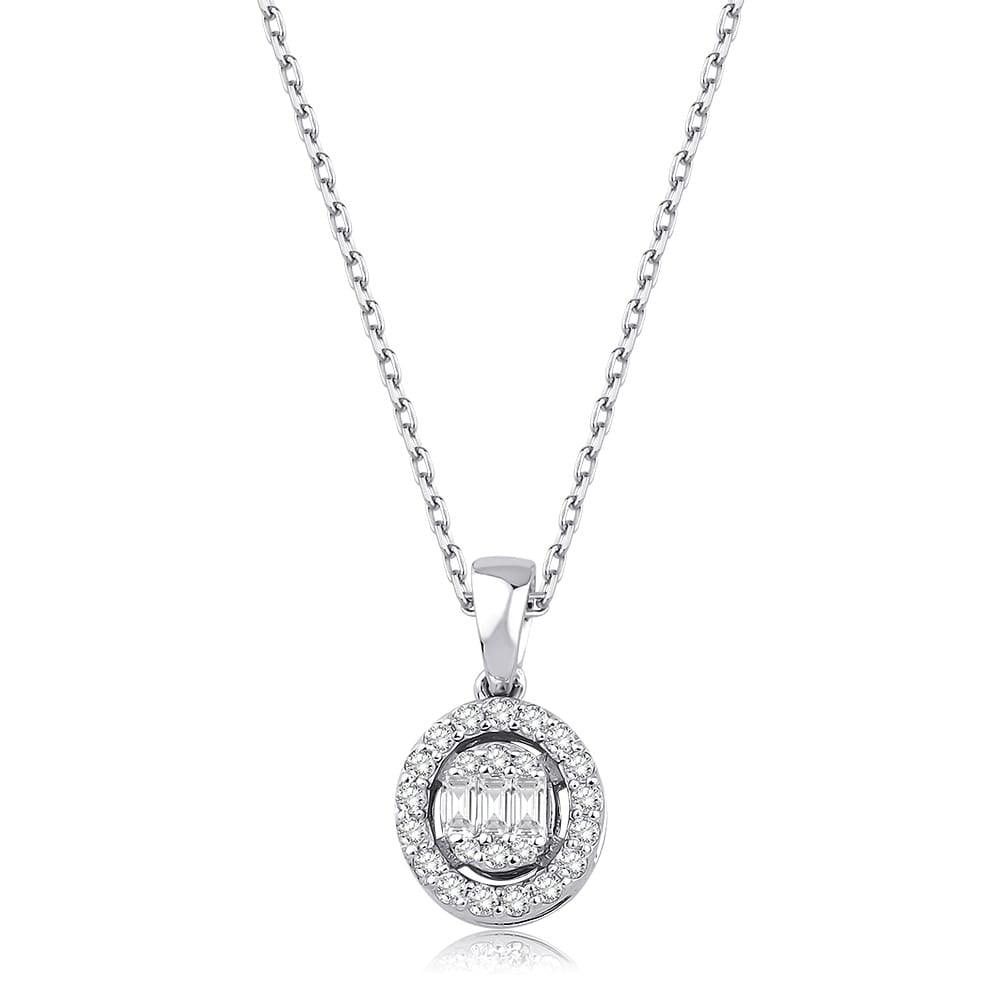0.13 Karat Laranj Baget Pırlanta Kolye