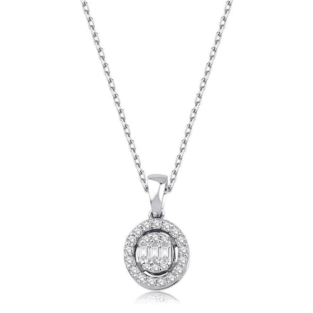 0.13 Karat Laranj Baget Pırlanta Kolye