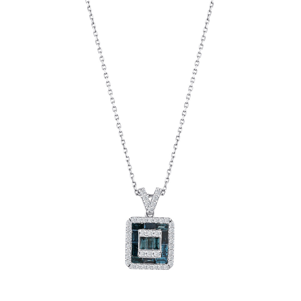 0.55 Karat Deep Blue Baget Kolye