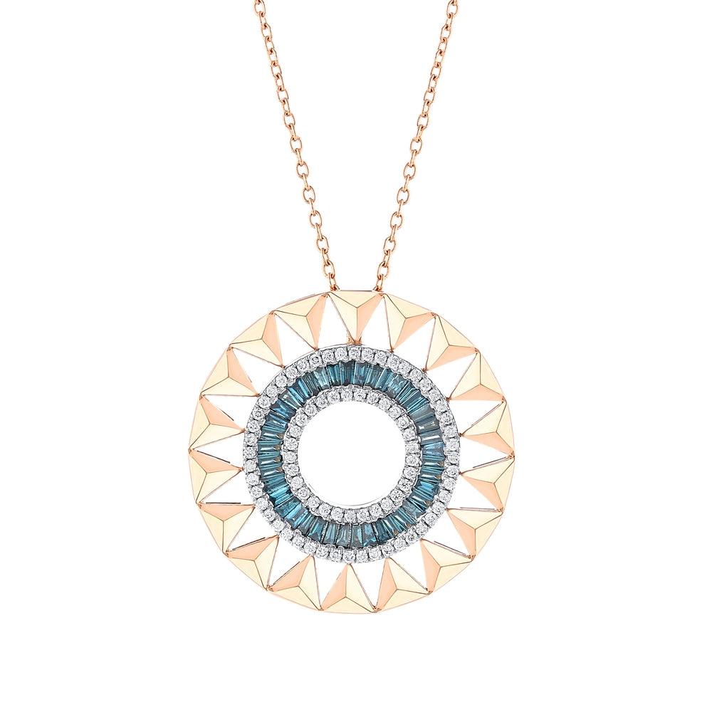 0.88 Karat Deep Blue Baget Kolye