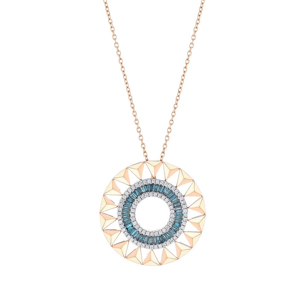 0.88 Karat Deep Blue Baget Kolye