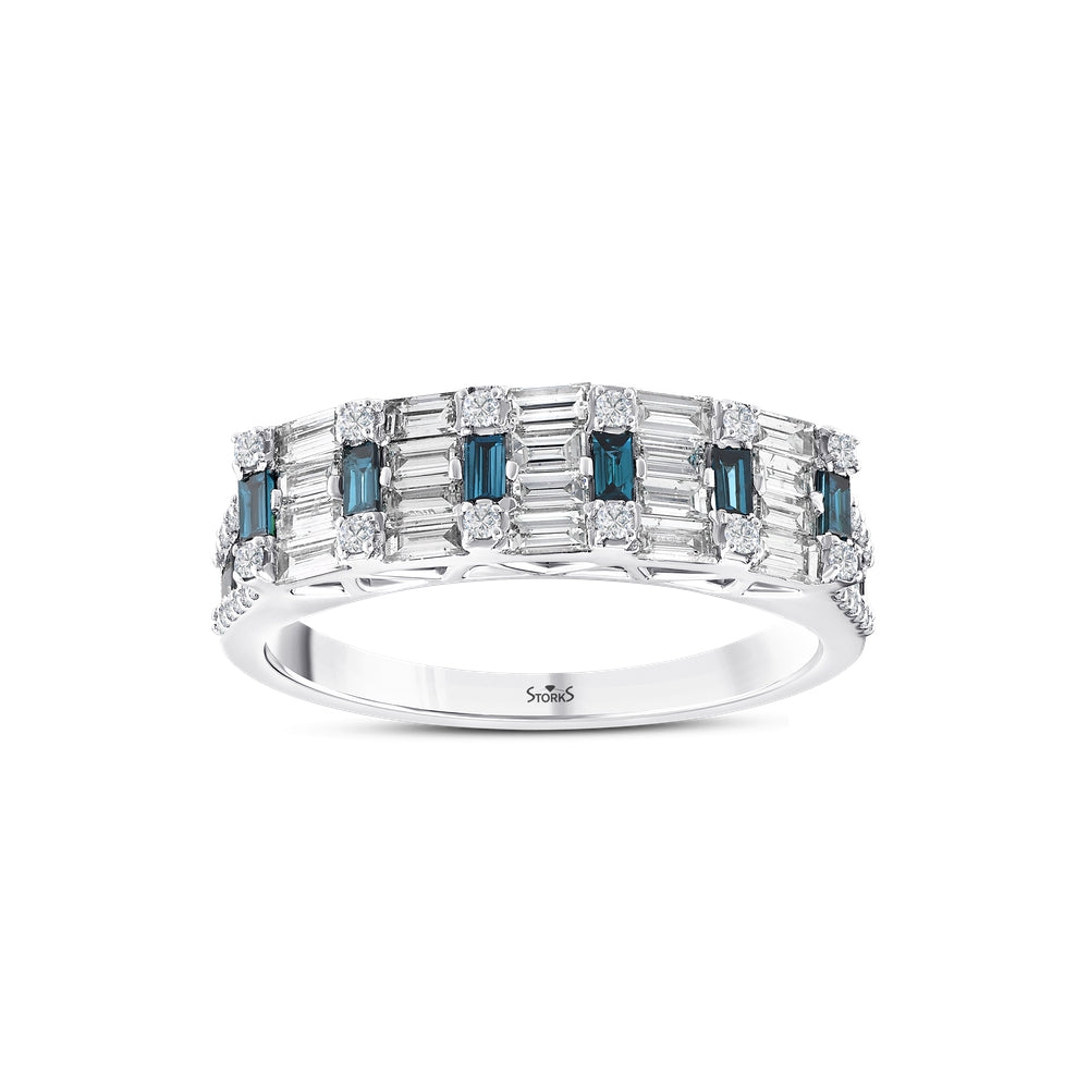 1.16 Karat Deep Blue Baget Yüzük