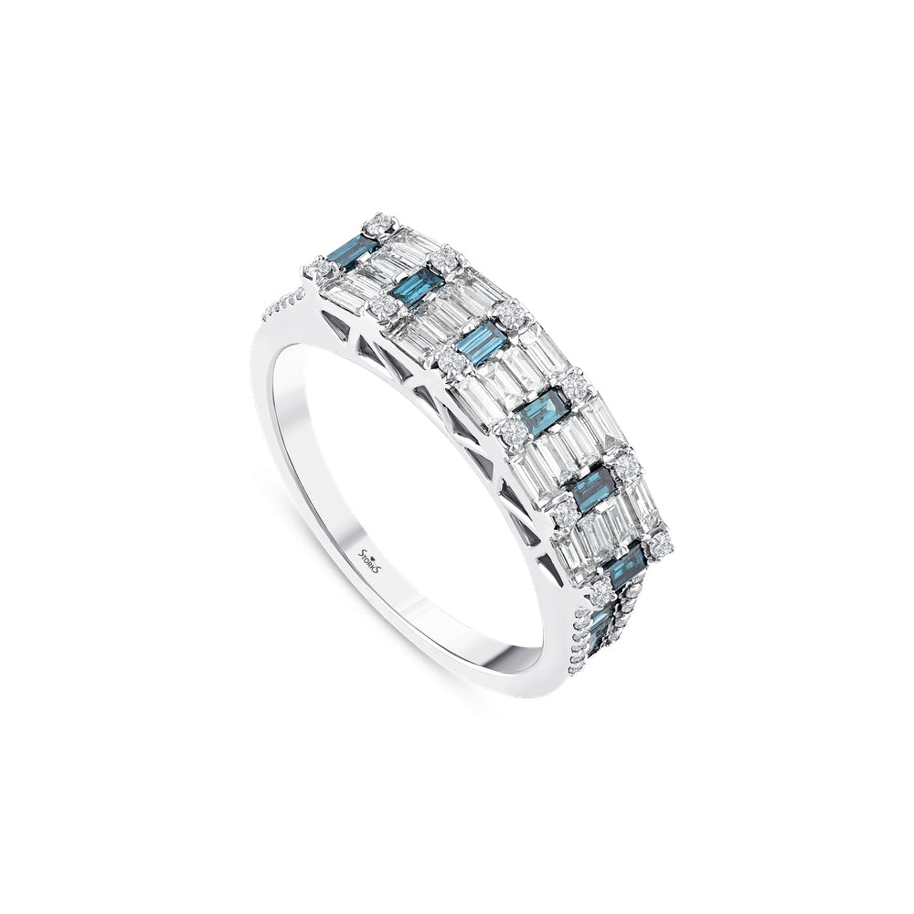 1.16 Karat Deep Blue Baget Yüzük