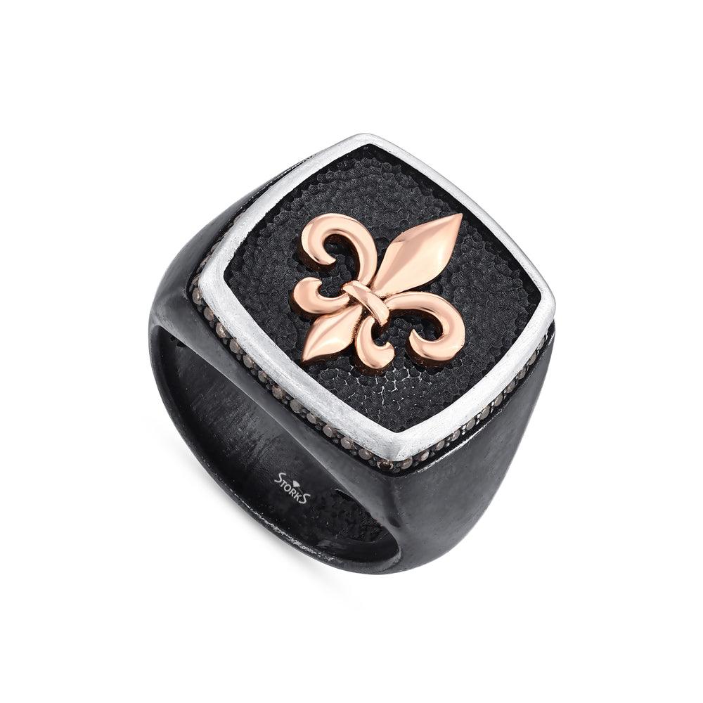 0.40 Karat Fleur de Lis Pırlanta Erkek Yüzük