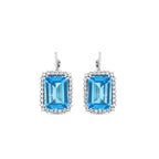 36.96 Karat Blue Topaz Pırlanta Küpe