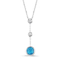 1.95 Karat Pırlanta Blue Topaz Kolye