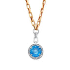 7.71 Karat Cherry Blue Topaz Pırlanta Kolye