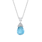 5.75 Karat Blue Topaz Pırlanta Kolye