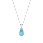 5.75 Karat Blue Topaz Pırlanta Kolye