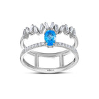 0.92 Karat Tide Blue Topaz Pırlanta Yüzük