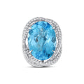 26.51 Karat Blue Topaz Pırlanta Yüzük