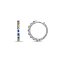 0.75 Karat Rainbow Safir Pırlanta Halka Küpe