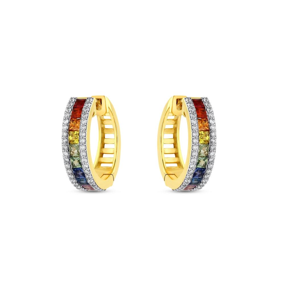 2.98 Karat Rainbow Pırlanta Halka Küpe