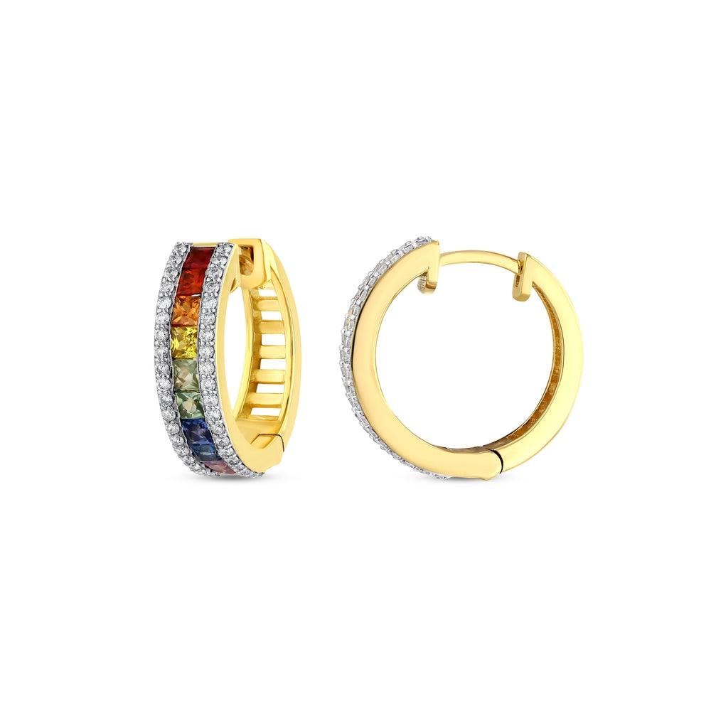 2.98 Karat Rainbow Pırlanta Halka Küpe