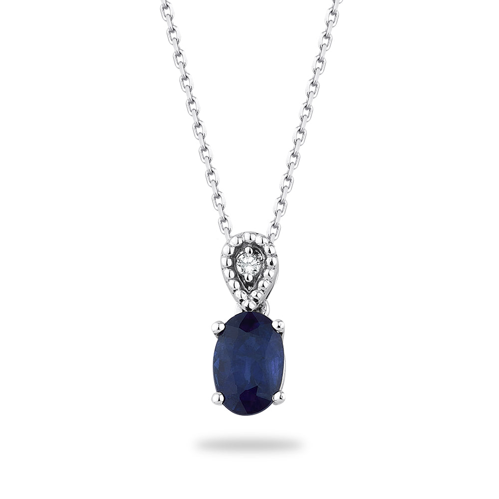 0.44 Karat Safir Pırlanta Kolye