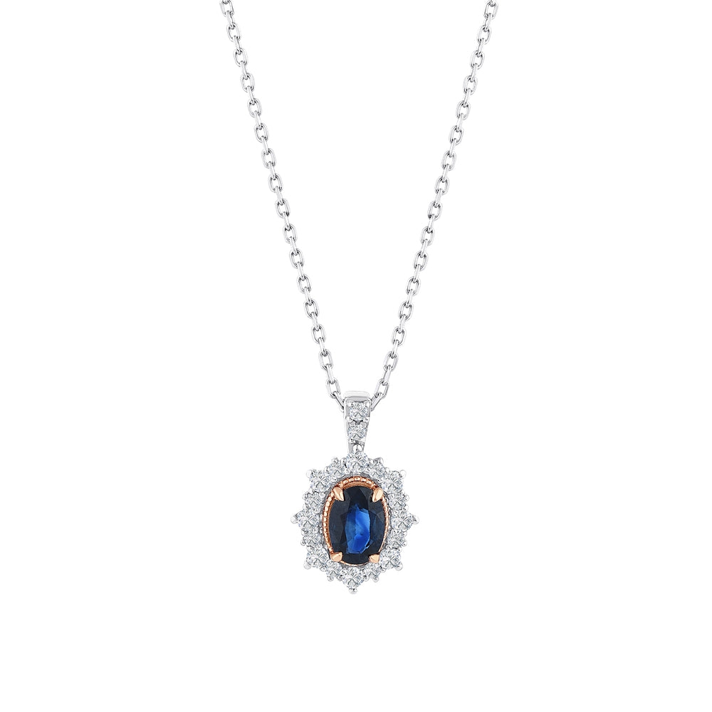0.71 Karat Laranj Safir Pırlanta Kolye