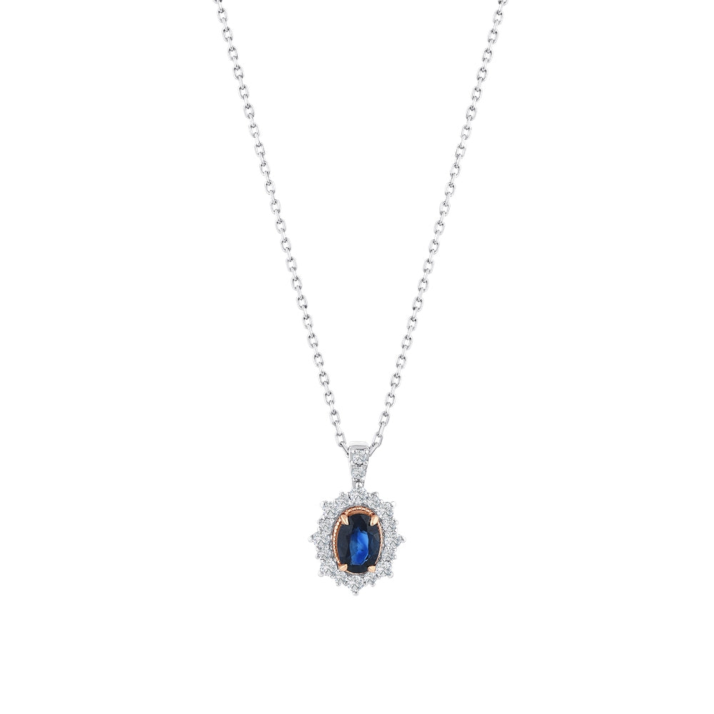 0.71 Karat Laranj Safir Pırlanta Kolye
