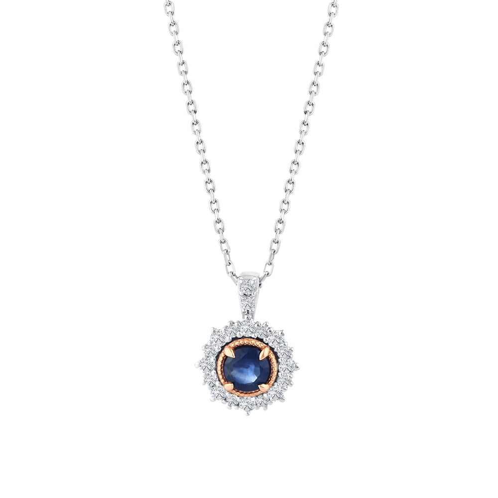 0.54 Karat Laranj Safir Pırlanta Kolye