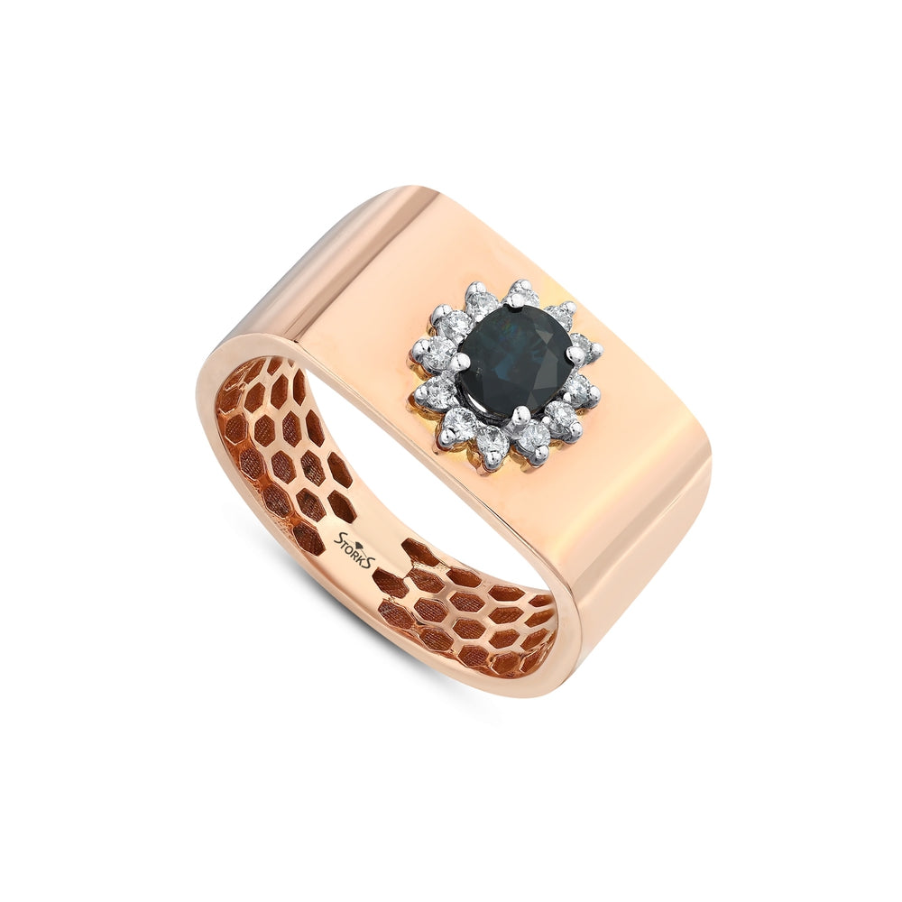 0.54 Karat Safir Pırlanta Yüzük