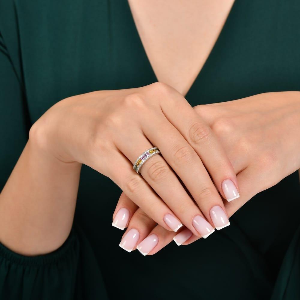 1.38 Karat Rainbow Yarımtur Pırlanta Yüzük