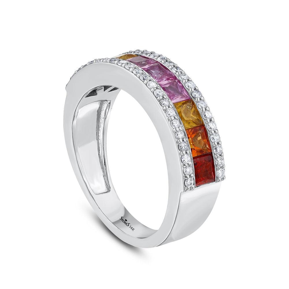 1.39 Karat Rainbow Yarımtur Pırlanta Yüzük