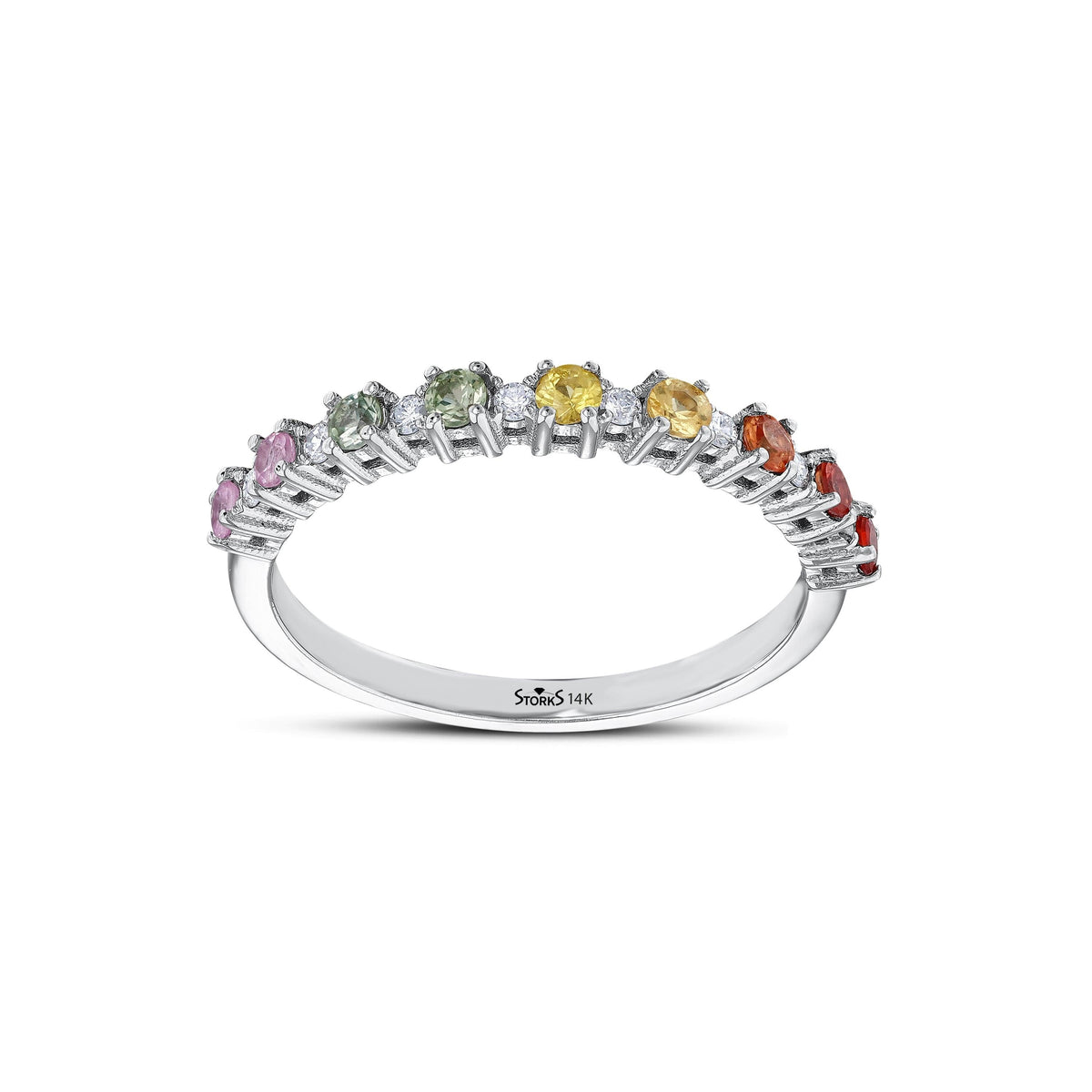 0.49 Karat Rainbow Yarımtur Pırlanta Yüzük