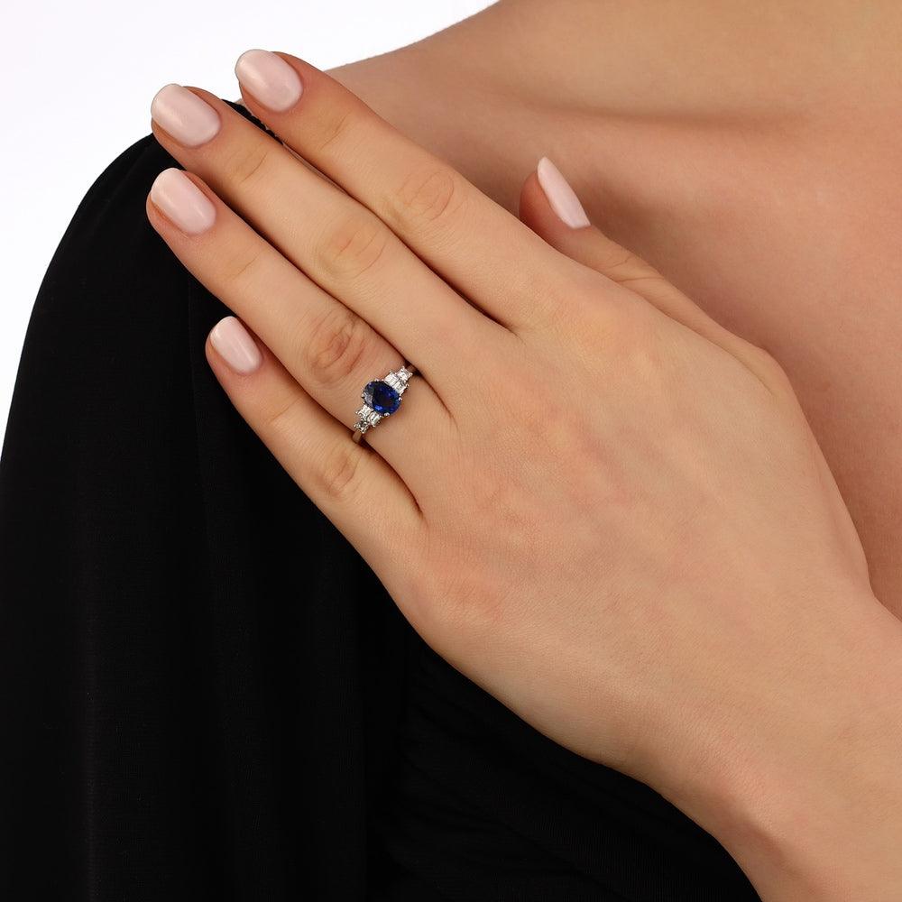 2.24 Karat Brine Safir Pırlanta Yüzük