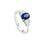 1.93 Karat Safir Baget Pırlanta Yüzük