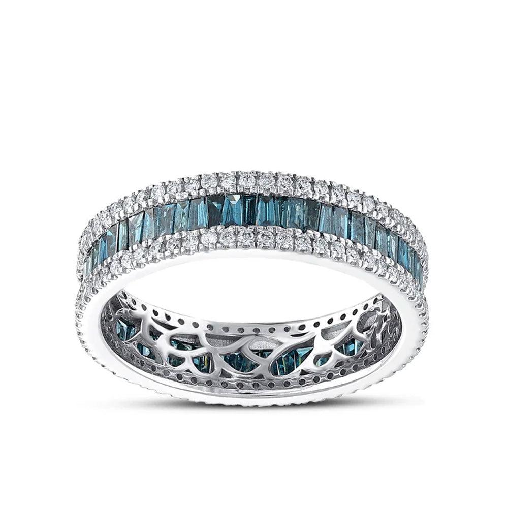 1.61 Karat Deep Blue Tamtur Baget Yüzük